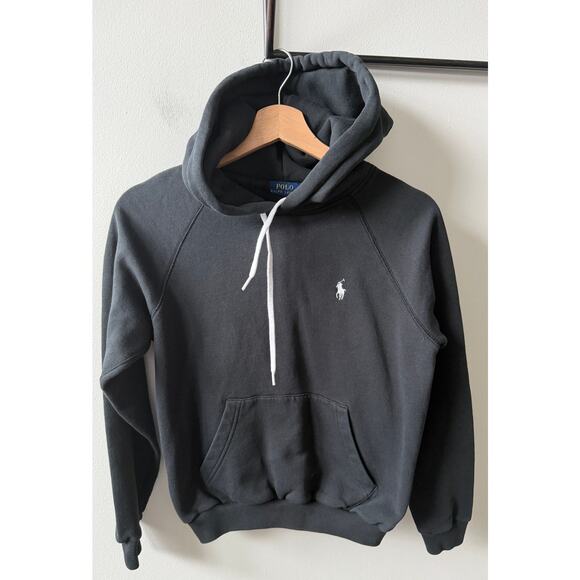 Ralph Lauren Tops - Polo Ralph Lauren black fleece hoodie women's size small petite